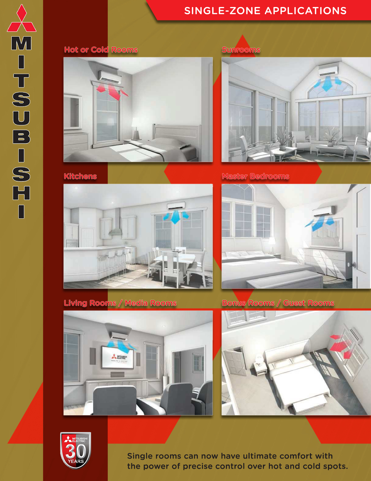 Mini Split 9,000 BTU Mitsubishi 30.5 SEER 'Hyper Heat' H2i Heat Pump System MUZFS09NAHU1, MSZFS09NAU1